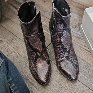 Marc Fisher Black and Gray Ankle Booties